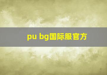 pu bg国际服官方